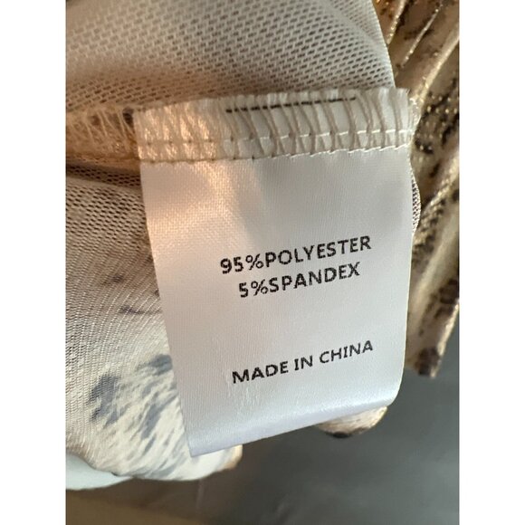 A.Z.I. Snake‎ Print Glitter Drape Blouse L Stretch Metallic Party Top - Picture 6 of 9